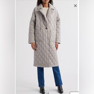 Quilted Gray Long Coat